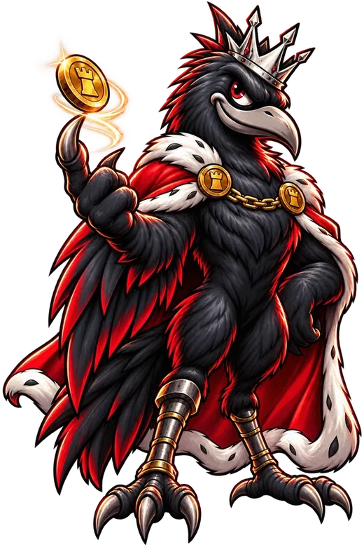 The crowned rook, mascot of RoyalRook